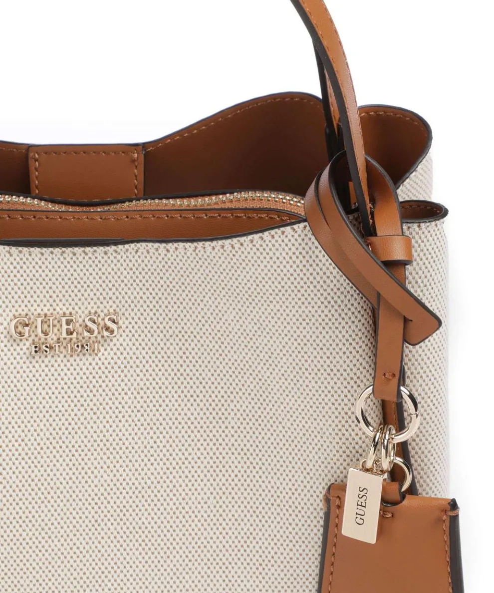 Nicolette Handtasche Textil, Polyurethane elfenbein/braun