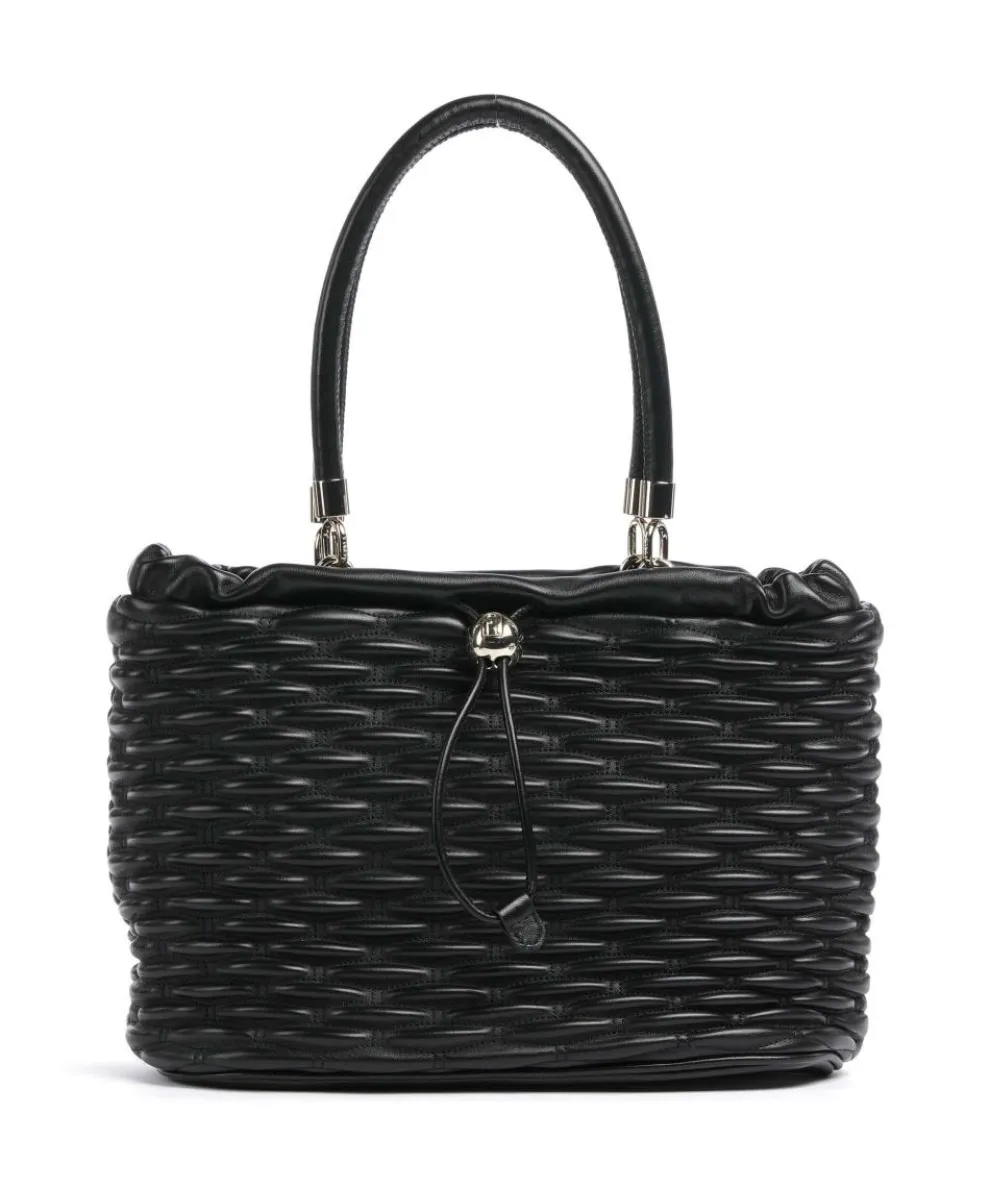 Nido M Schultertasche Nappa Kalbsleder schwarz