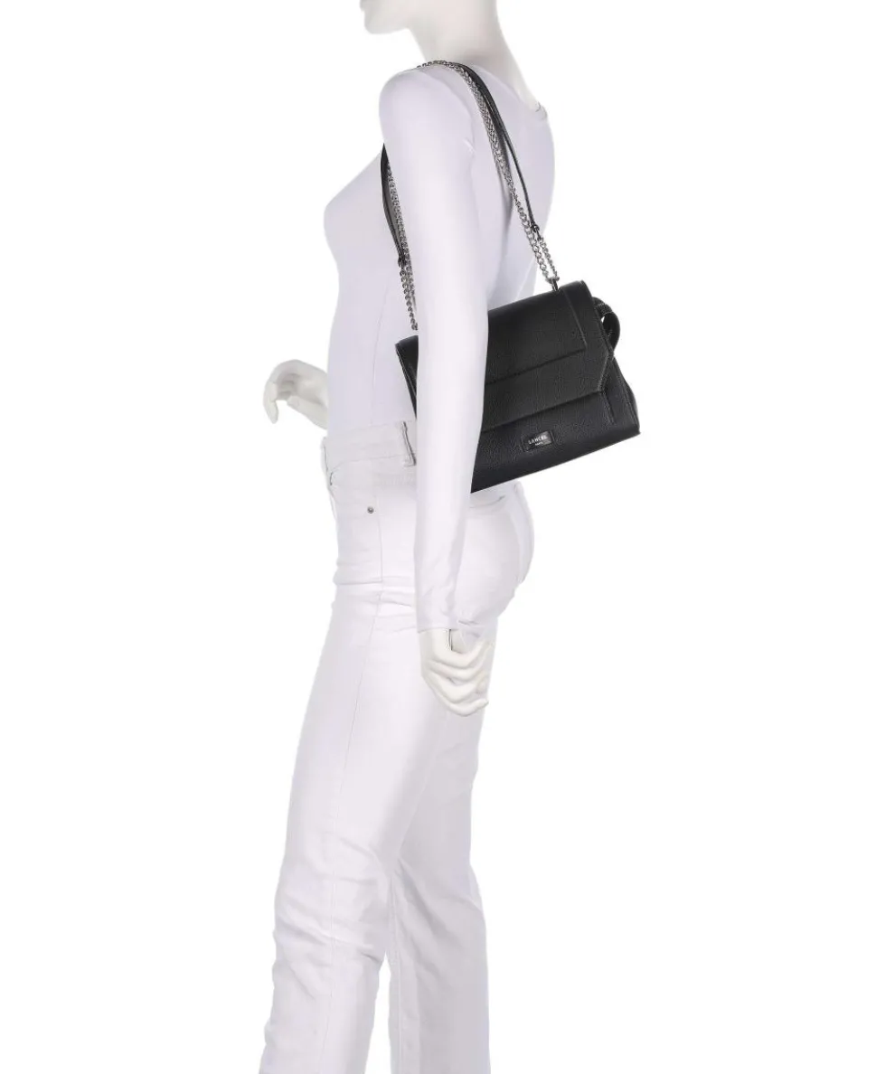 Ninon M Schultertasche genarbtes Rindsleder schwarz