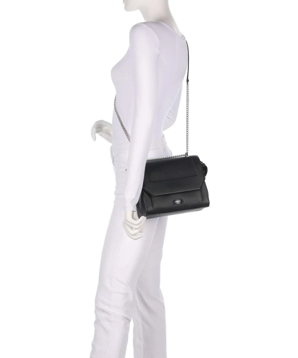 Ninon M Schultertasche genarbtes Rindsleder schwarz