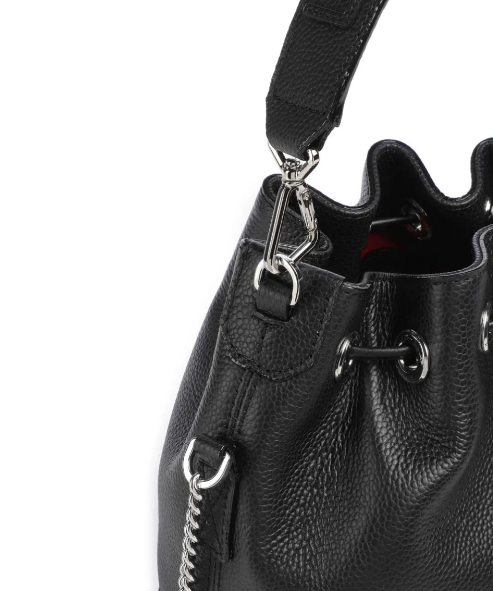 Ninon S Bucket bag genarbtes Rindsleder schwarz