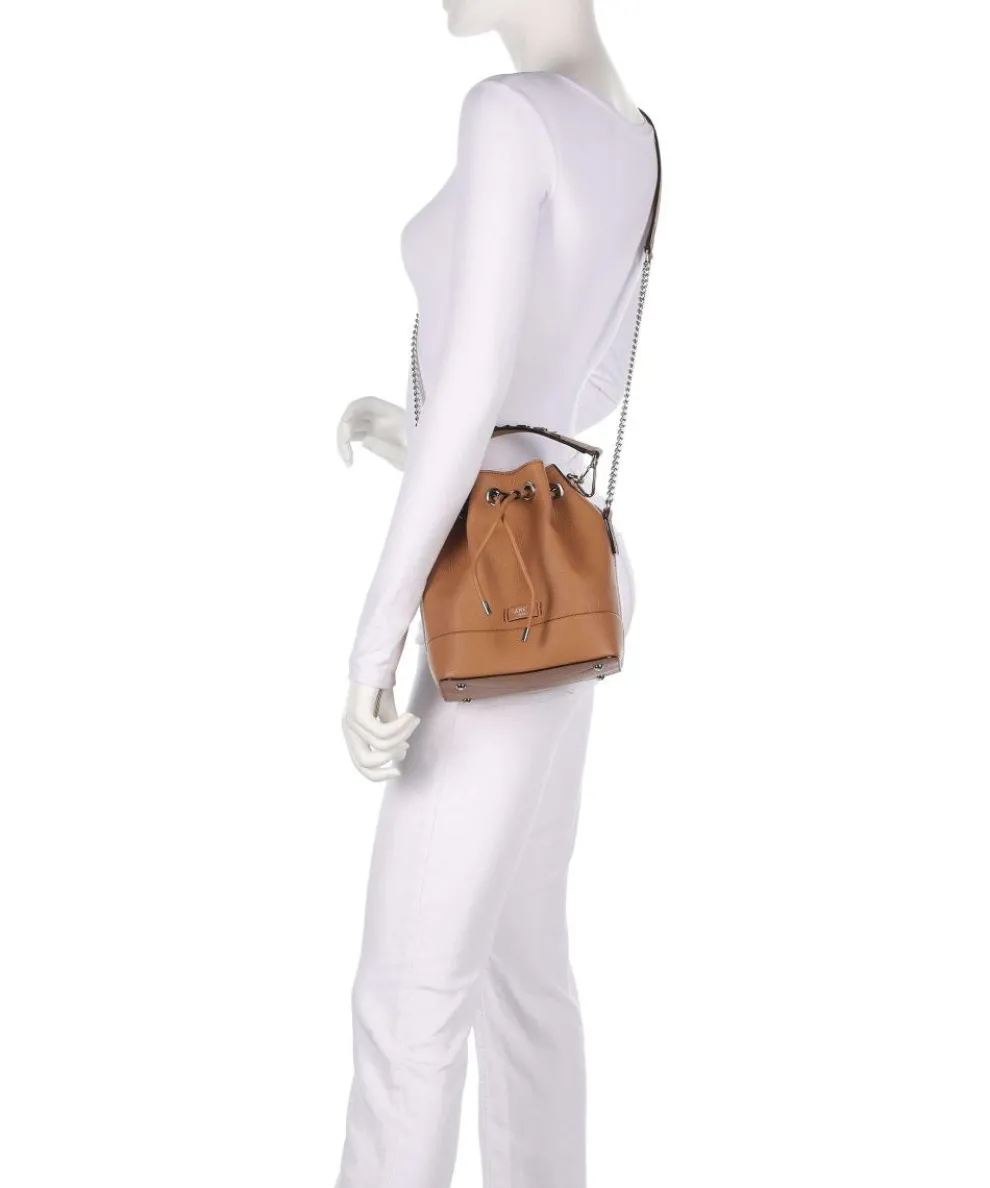 Ninon S Bucket bag genarbtes Rindsleder camel