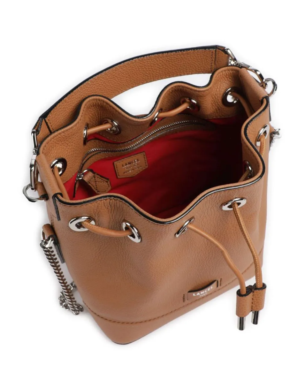 Ninon S Bucket bag genarbtes Rindsleder camel