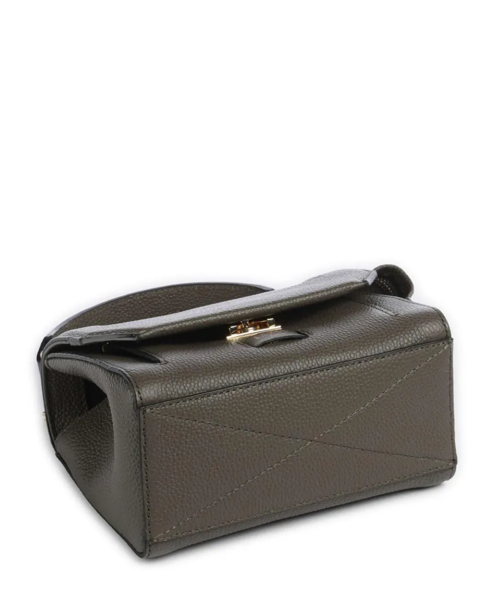 Ninon S Schultertasche genarbtes Rindsleder khaki