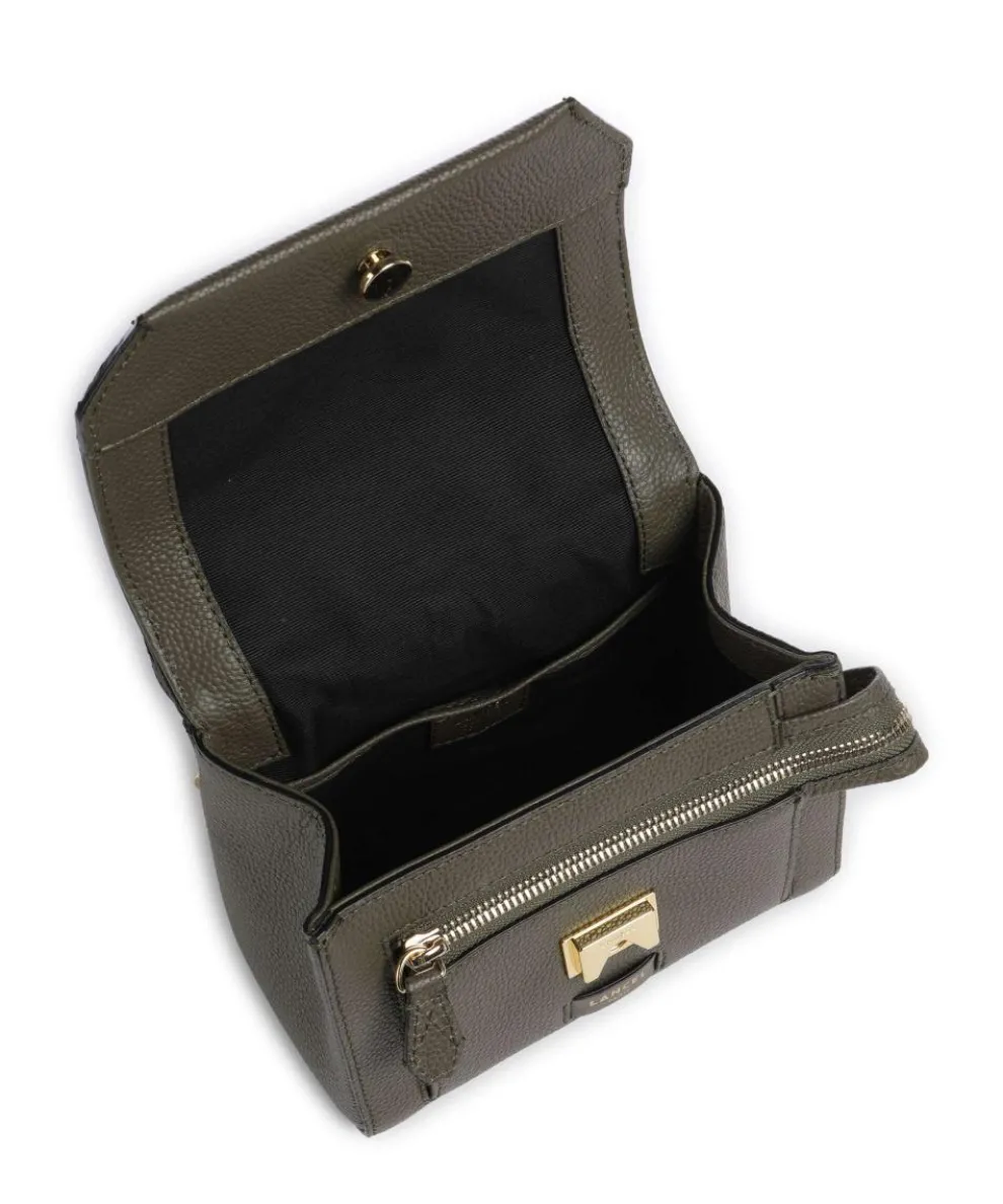 Ninon S Schultertasche genarbtes Rindsleder khaki