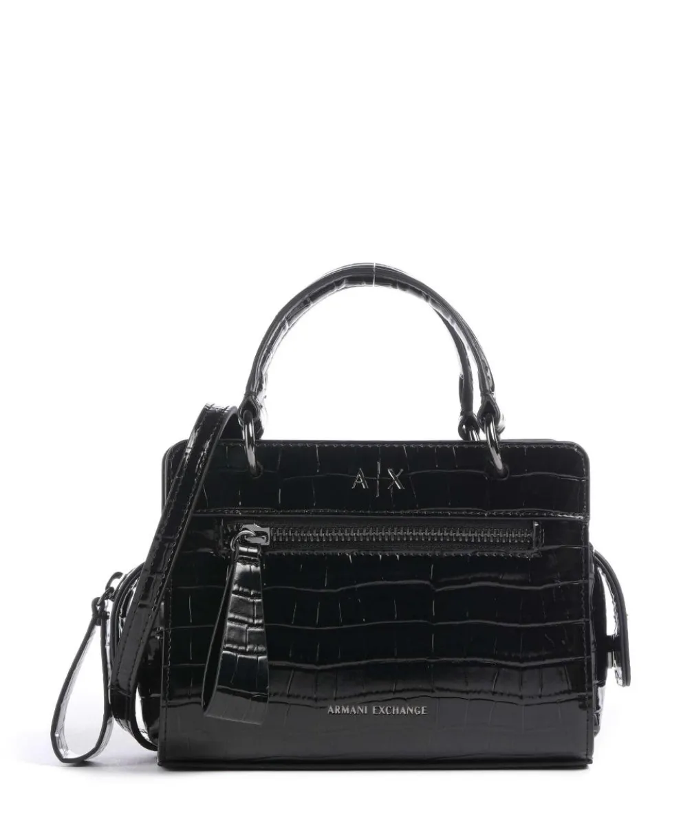 Diane Mini Croco Umhängetasche Lederimitat schwarz