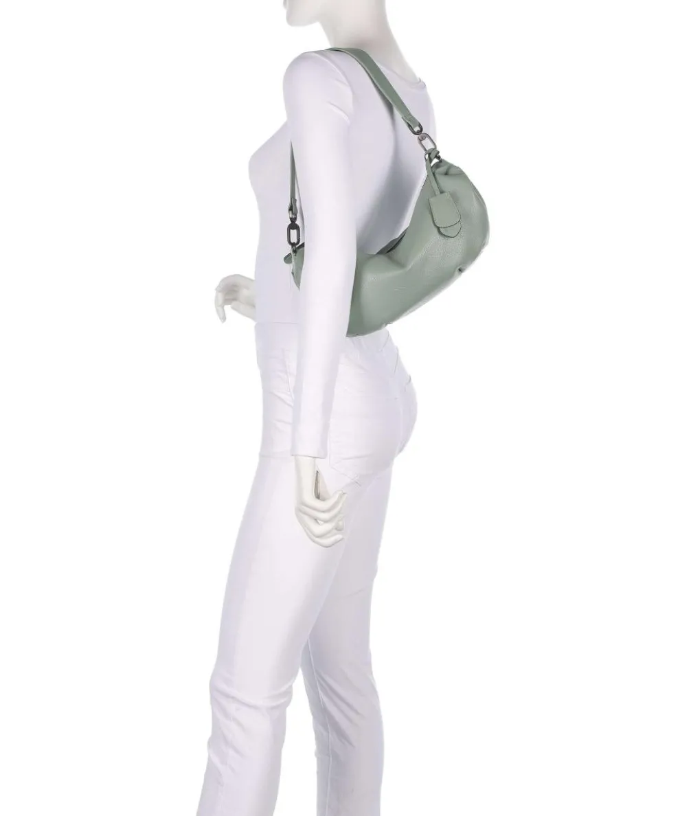 Philocalists Sparkle Beuteltasche genarbtes Leder graugrün