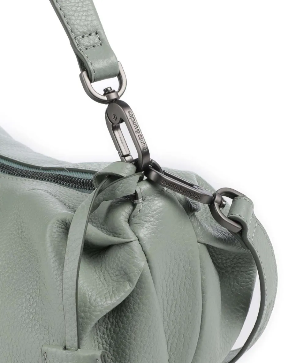 Philocalists Sparkle Beuteltasche genarbtes Leder graugrün