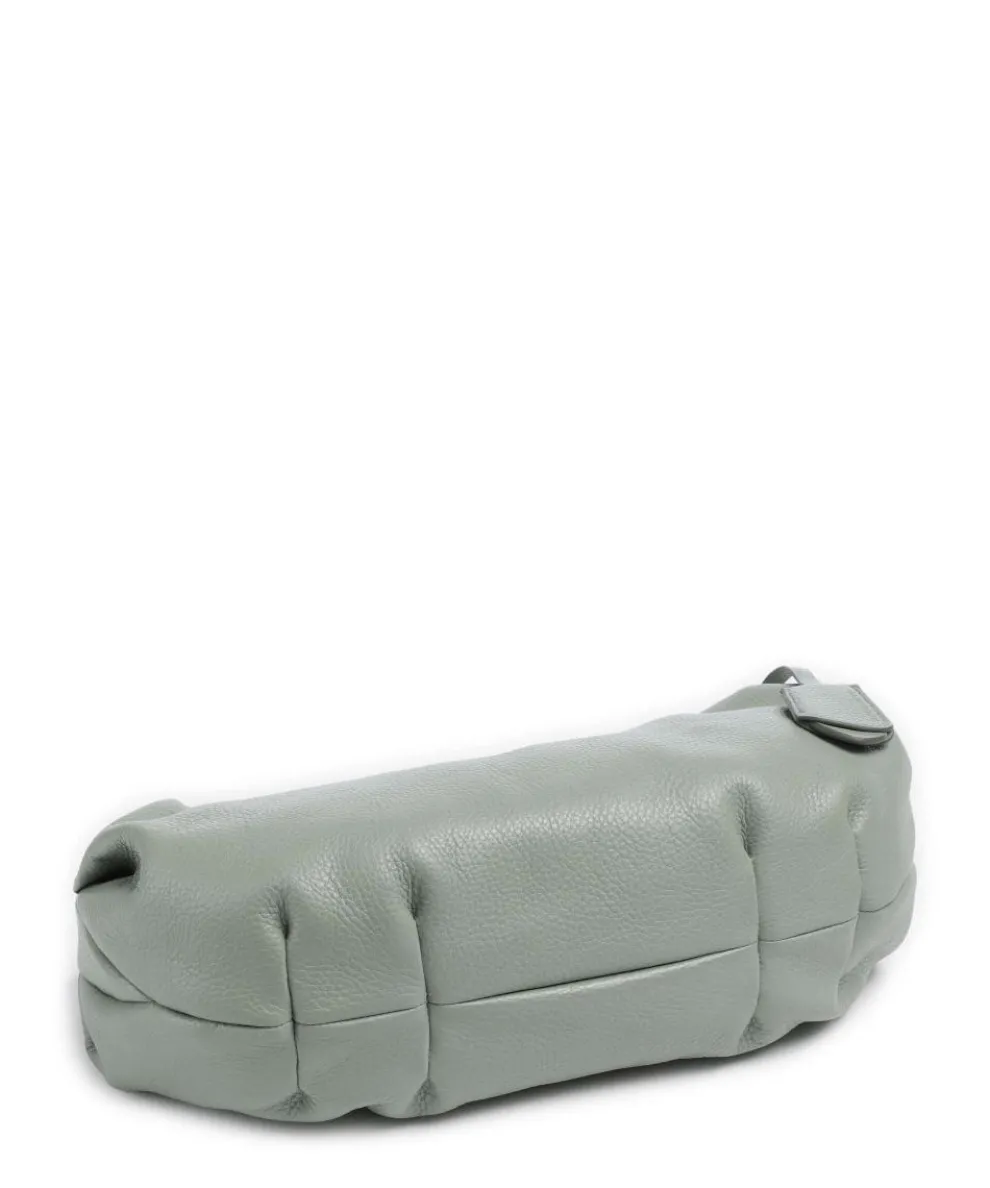 Philocalists Sparkle Beuteltasche genarbtes Leder graugrün