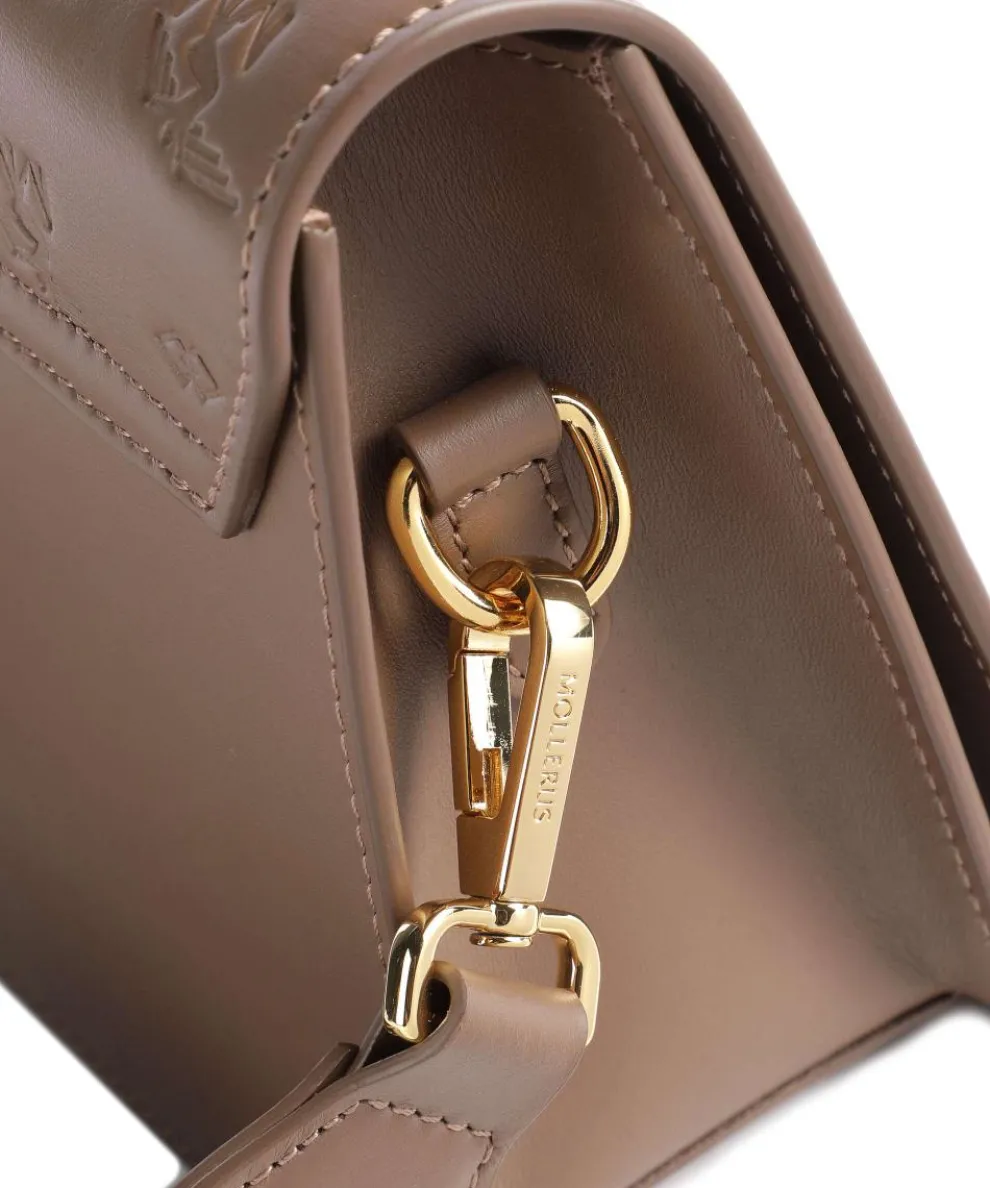 Stampato Melide Umhängetasche genarbtes Kalbsleder braun