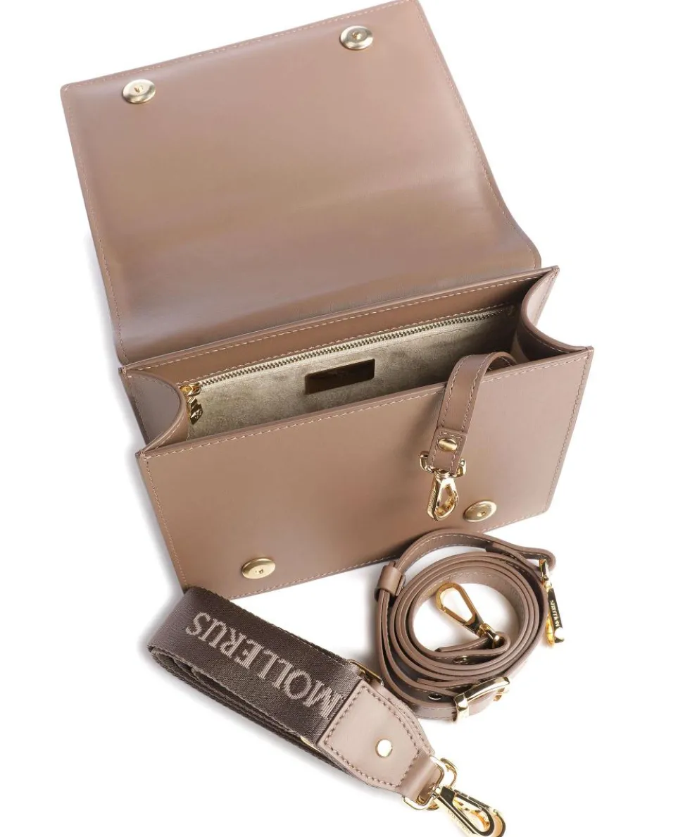 Stampato Melide Umhängetasche genarbtes Kalbsleder braun