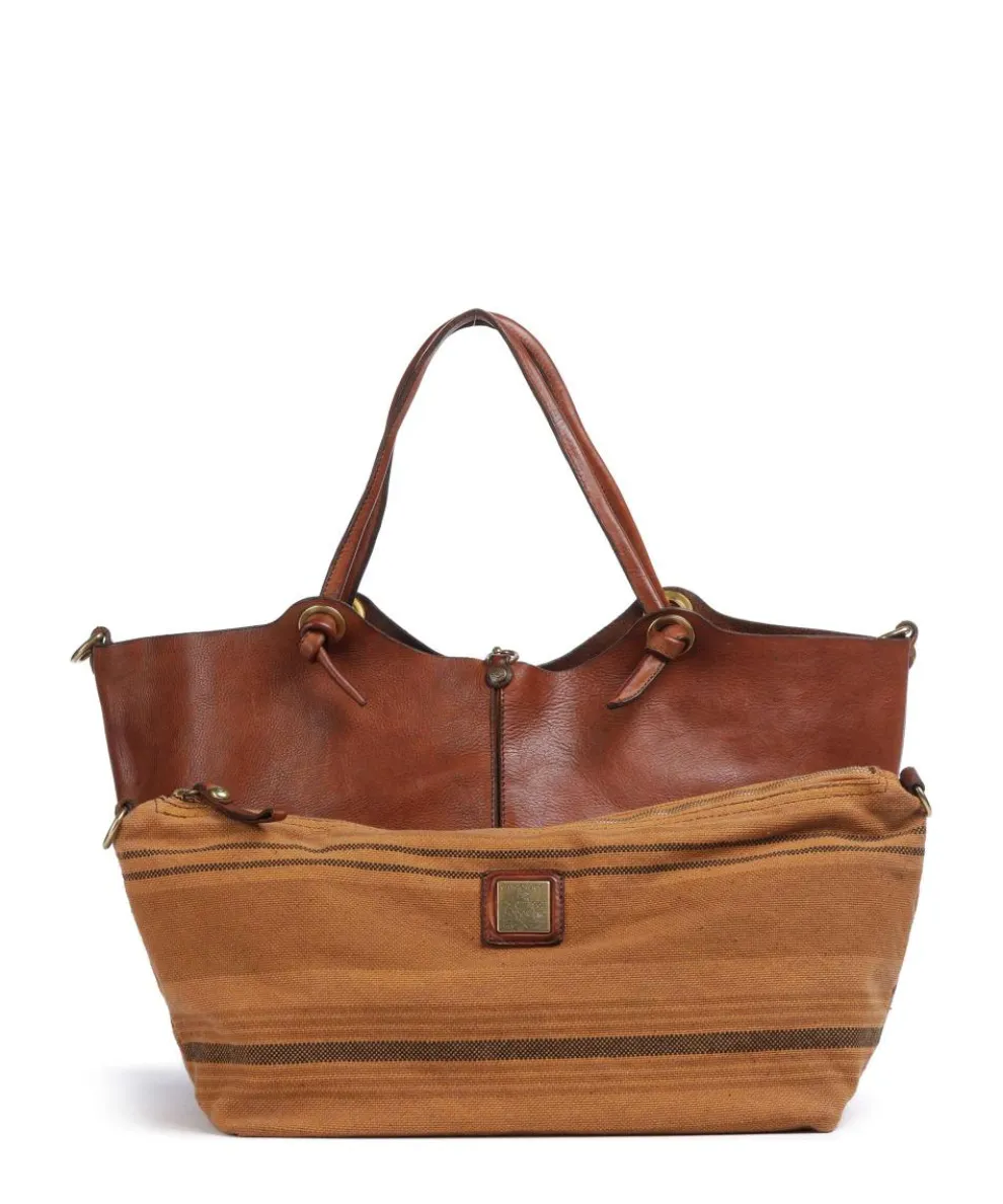 Shopper fein genarbtes Rindsleder cognac