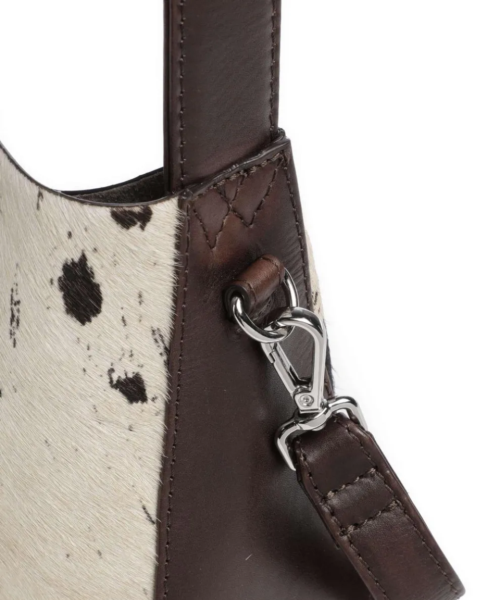 Esa Schultertasche Fell, fein genarbtes Rindsleder mehrfarbig