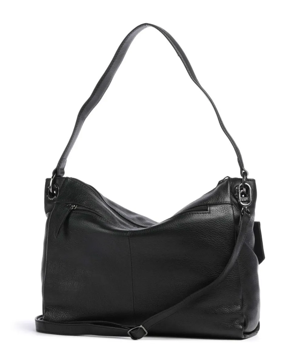 Radiant Raeven Schultertasche genarbtes Rindsleder schwarz