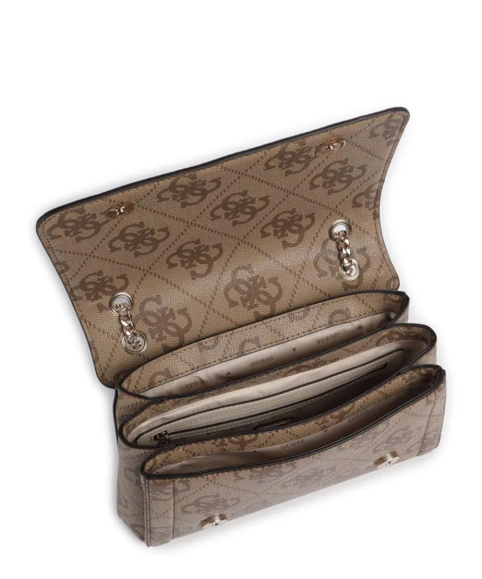 Noelle 4G Logo Schultertasche Lederimitat hellbraun