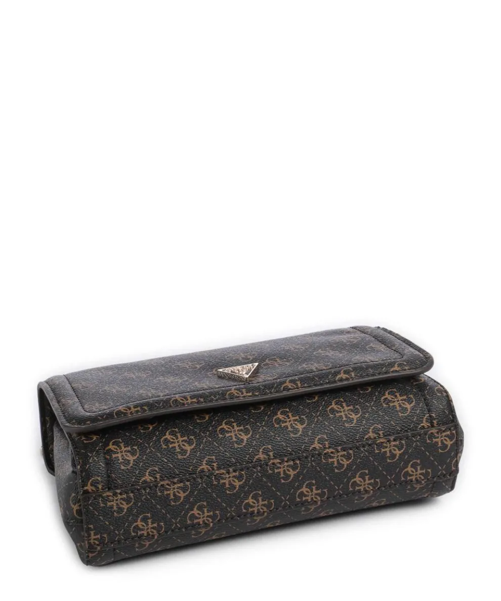 Noelle Q Logo Schultertasche Lederimitat dunkelbraun