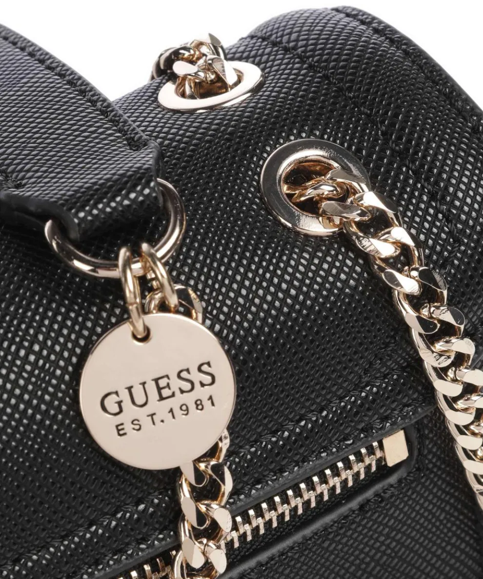 Noelle Schultertasche Lederimitat schwarz