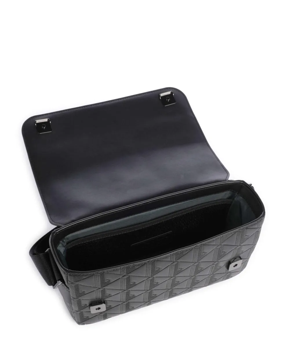 Nomogramme Umhängetasche geprägtes Rindsleder schwarz