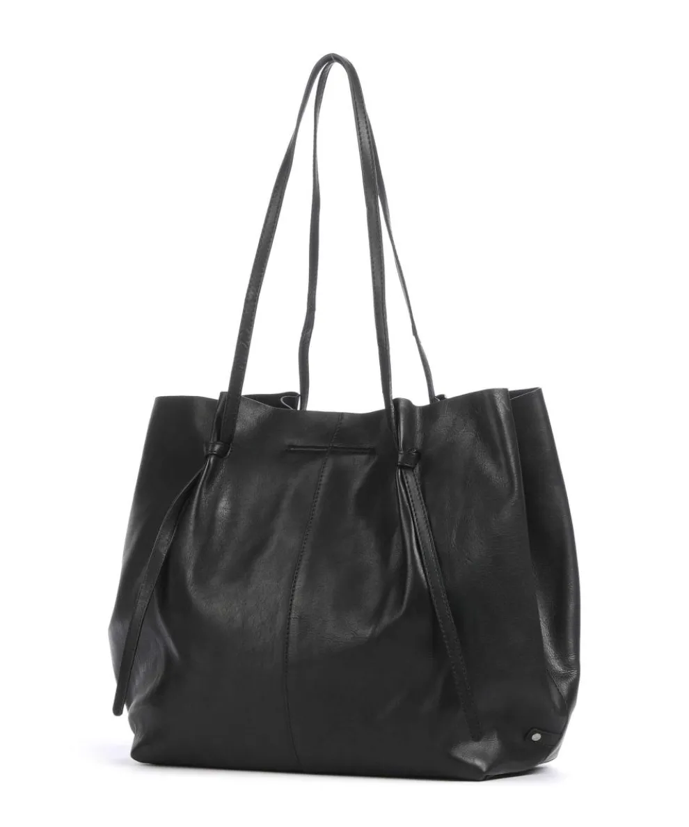 Nordic Simplicity Schultertasche fein genarbtes Rindsleder schwarz