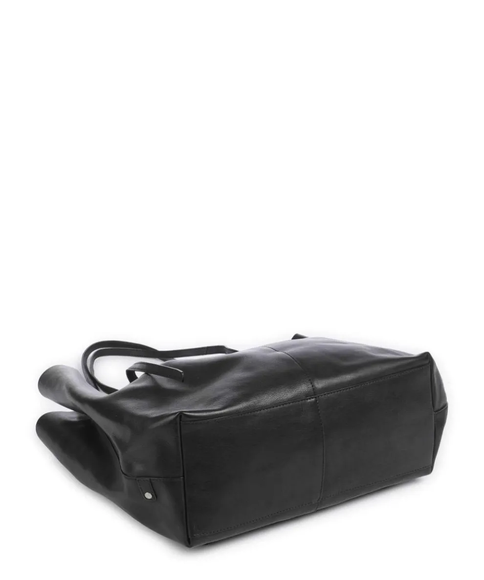 Nordic Simplicity Schultertasche fein genarbtes Rindsleder schwarz