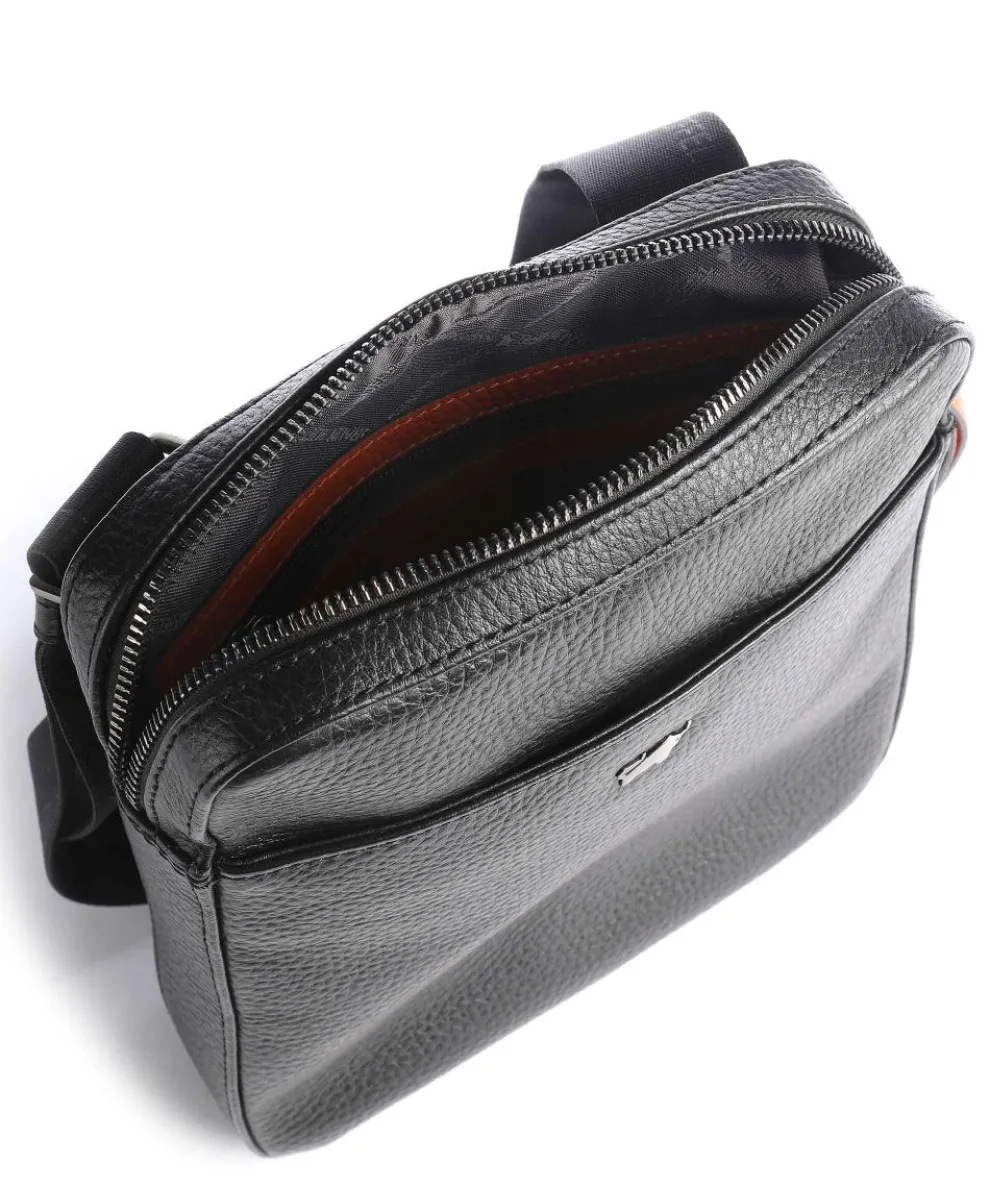 Novara Umhängetasche genarbtes Rindsleder schwarz