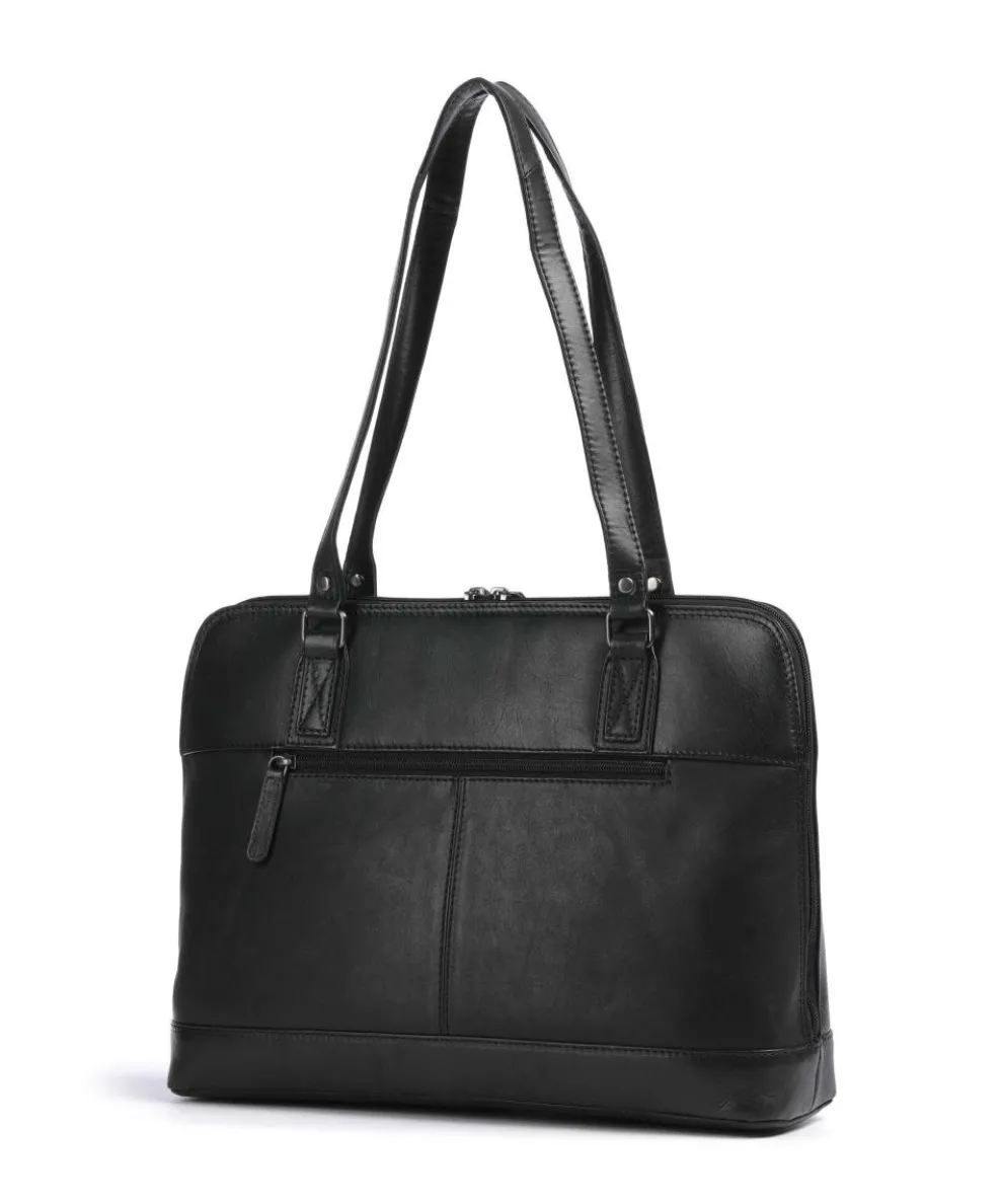 Novum Selvino Schultertasche Rindsleder schwarz