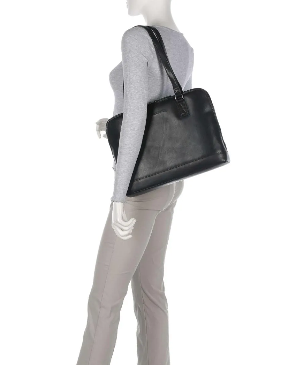 Novum Selvino Schultertasche Rindsleder schwarz