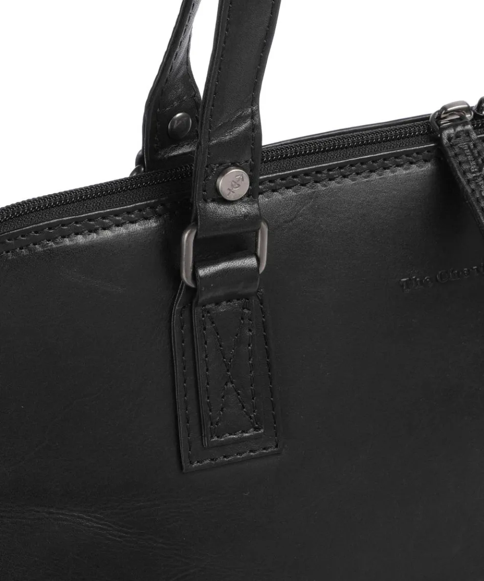 Novum Selvino Schultertasche Rindsleder schwarz