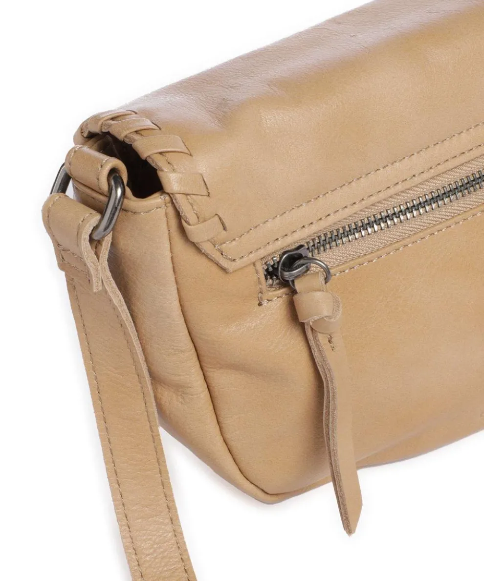 Calm Umhängetasche genarbtes Rindsleder hellbraun