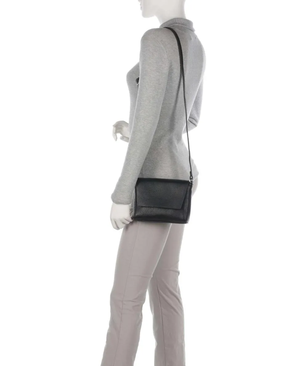 Saige Umhängetasche genarbtes Rindsleder schwarz