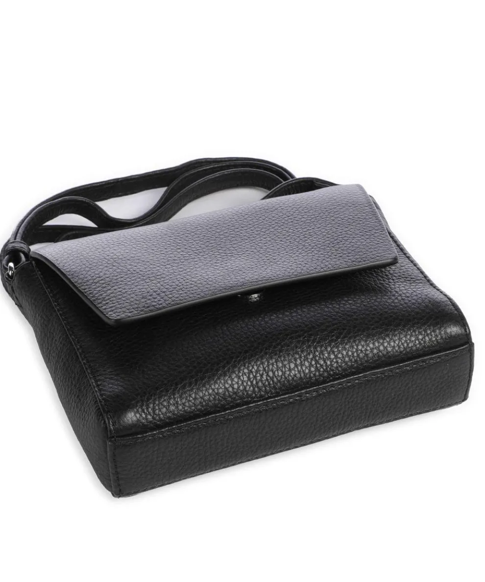 Saige Umhängetasche genarbtes Rindsleder schwarz