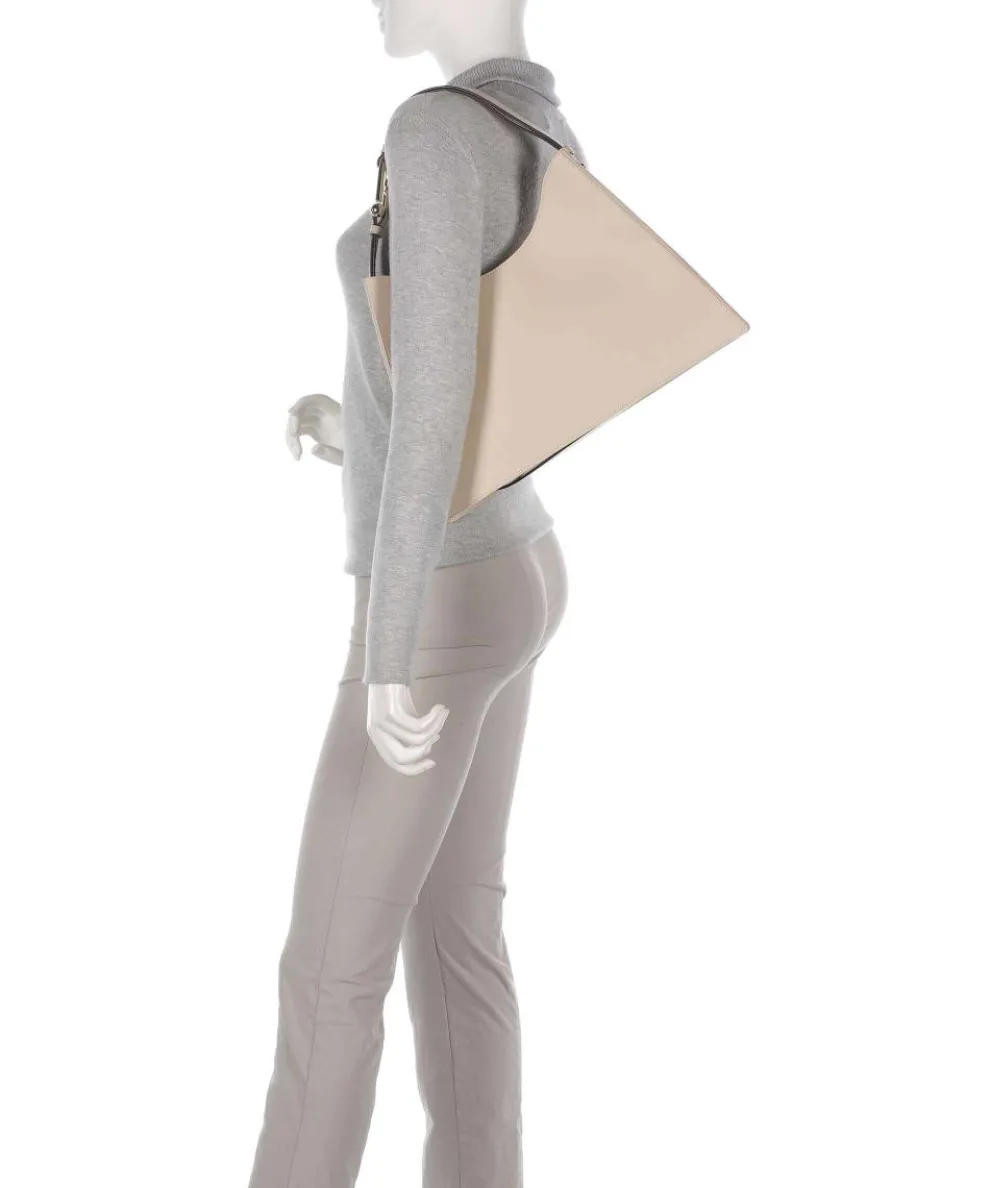 Nuvola L Beuteltasche fein genarbtes Leder beige