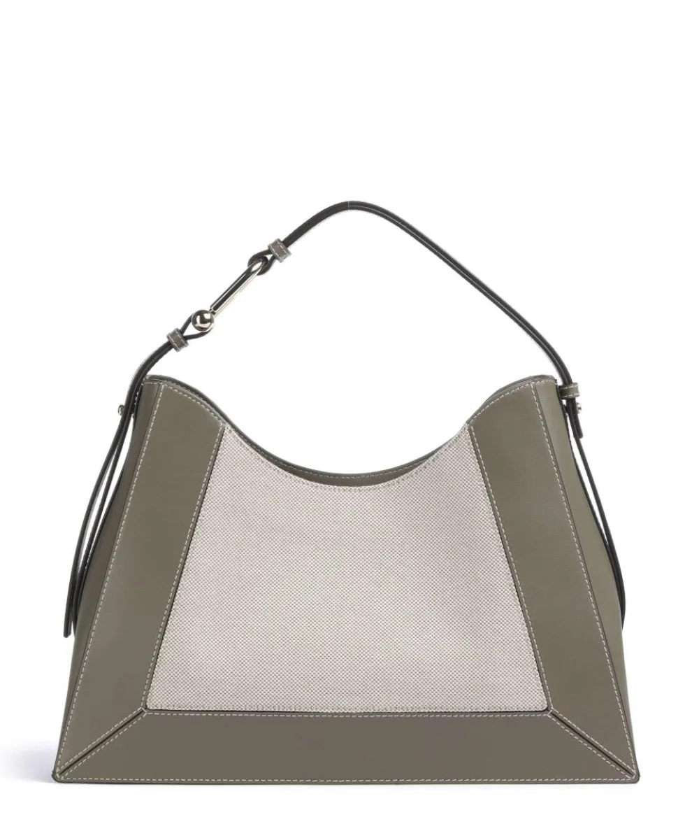Nuvola L Beuteltasche Canvas, fein genarbtes Leder beige/grau