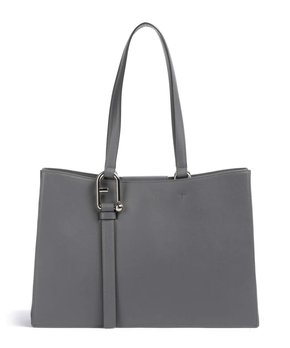 Nuvola L Shopper fein genarbtes Leder dunkelgrau