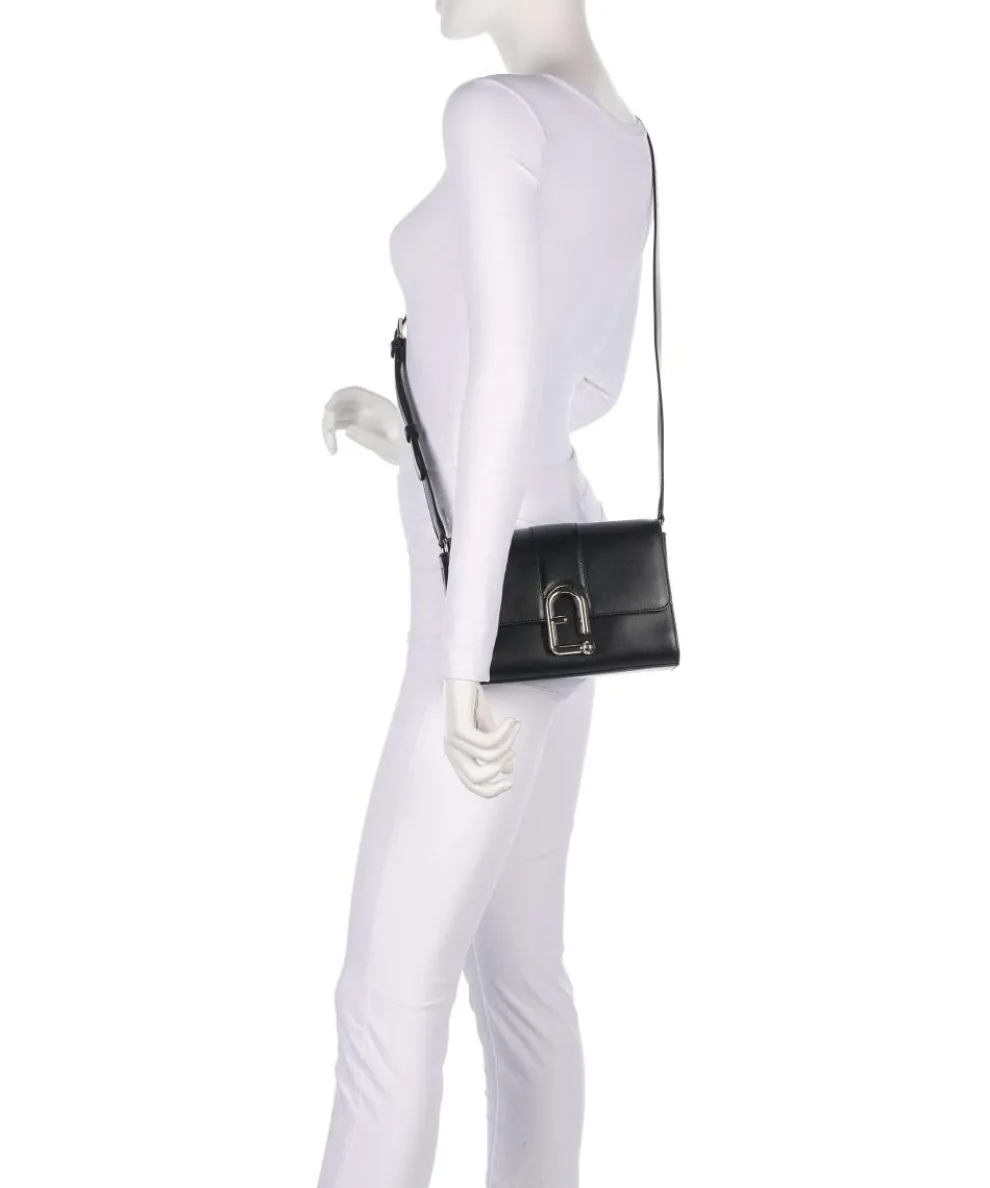 Nuvola S Umhängetasche fein genarbtes Leder schwarz