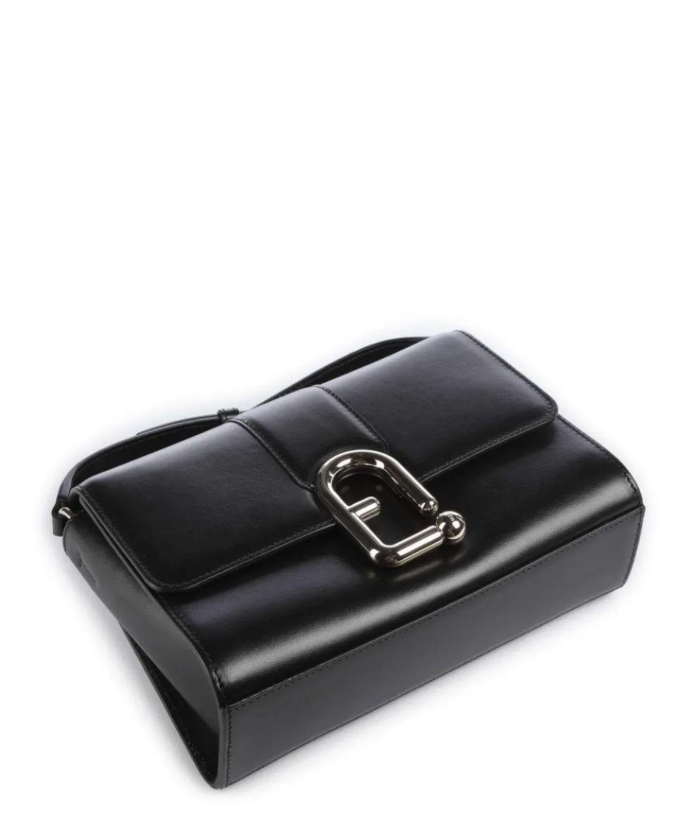 Nuvola S Umhängetasche fein genarbtes Leder schwarz