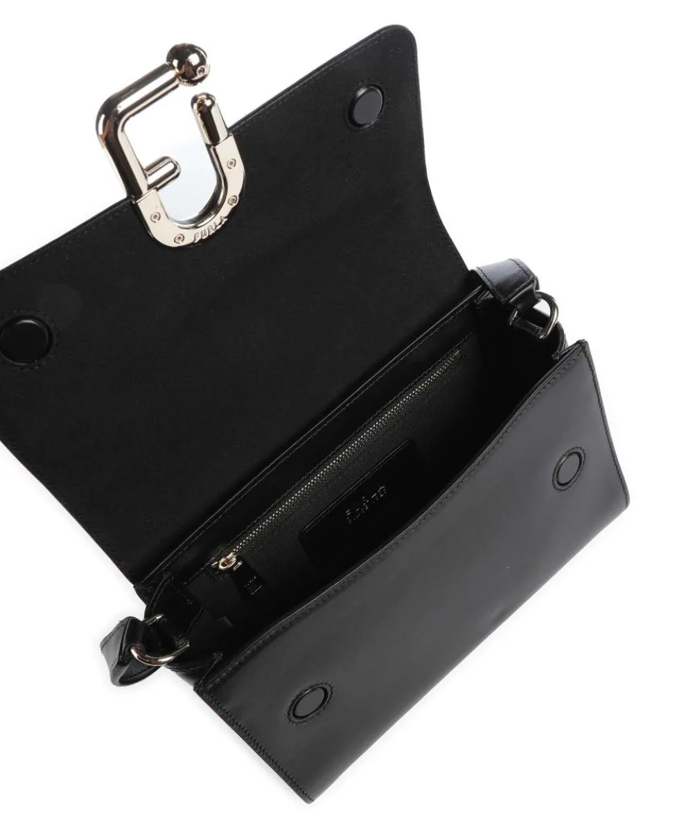 Nuvola S Umhängetasche fein genarbtes Leder schwarz