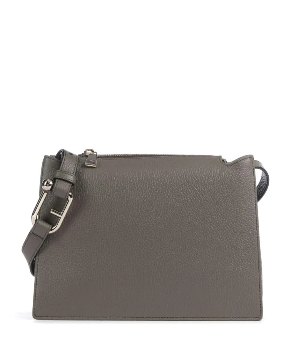 Nuvola S Umhängetasche genarbtes Leder khaki