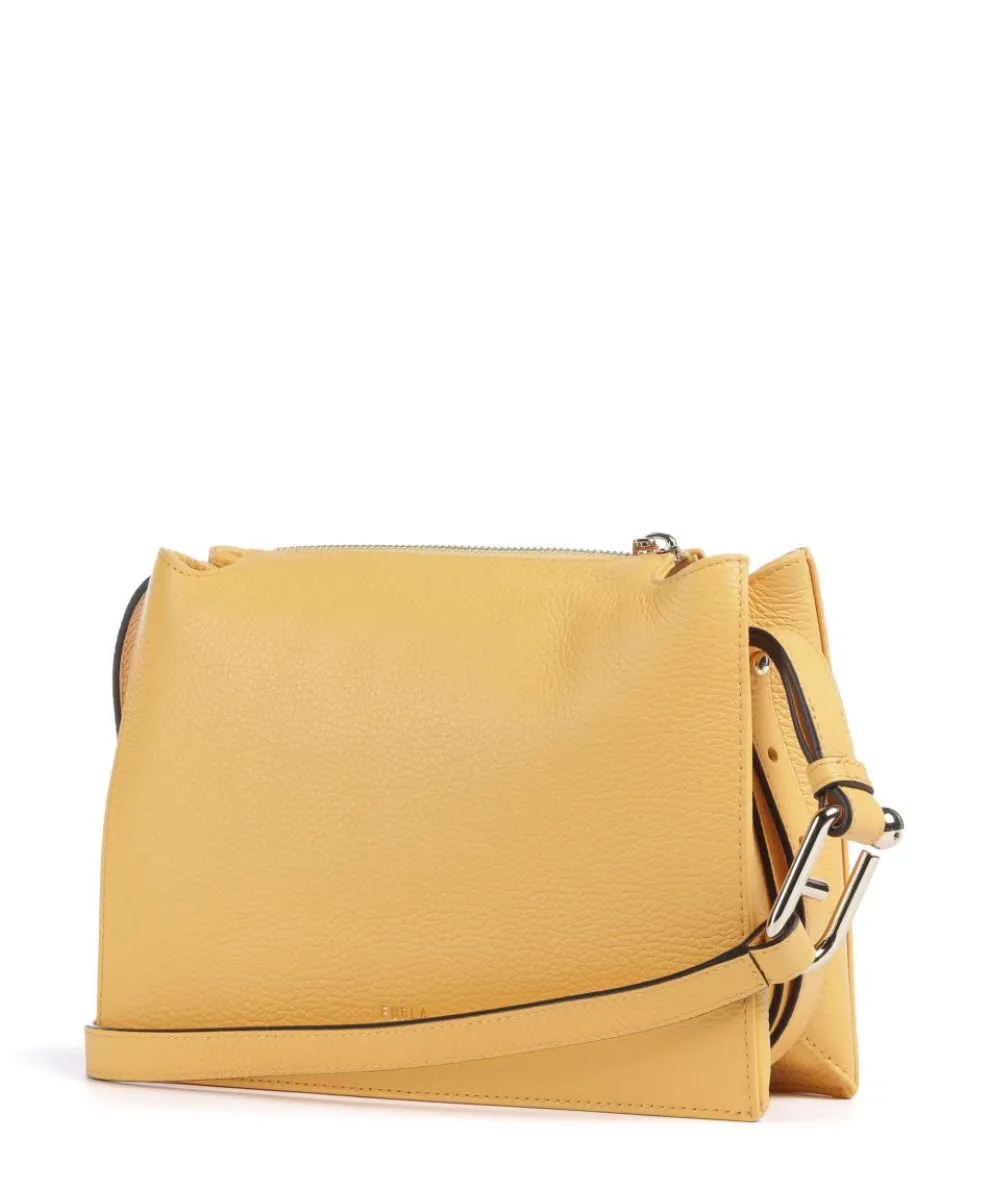 Nuvola S Umhängetasche genarbtes Leder gelb