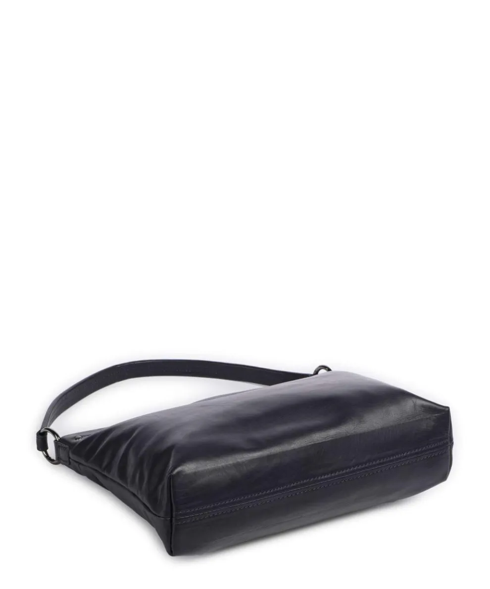 Caugio Beuteltasche fein genarbtes Rindsleder dunkelblau