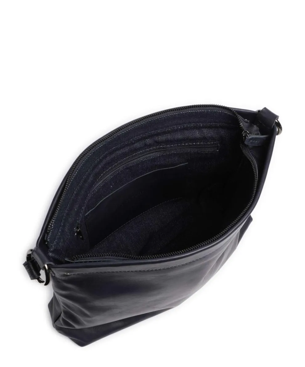 Caugio Beuteltasche fein genarbtes Rindsleder dunkelblau