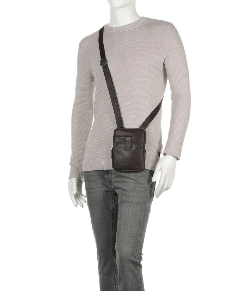 Loreto Rafael Umhängetasche Leder dunkelbraun