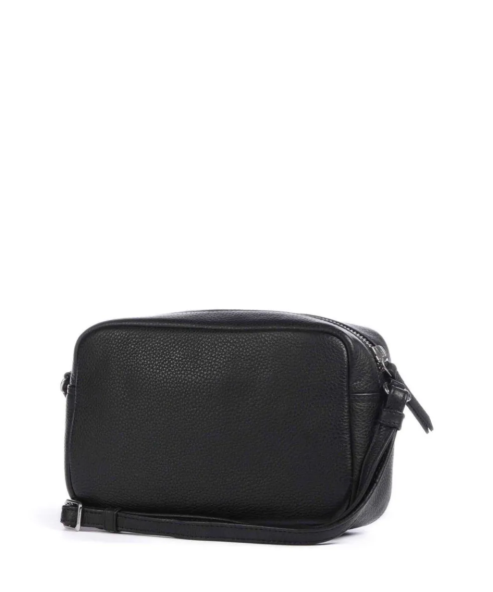 Edit Umhängetasche genarbtes Rindsleder schwarz