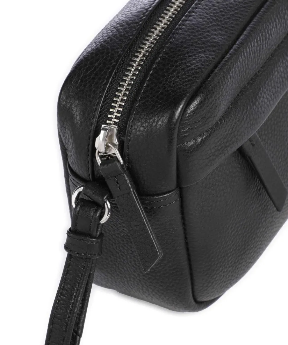 Edit Umhängetasche genarbtes Rindsleder schwarz