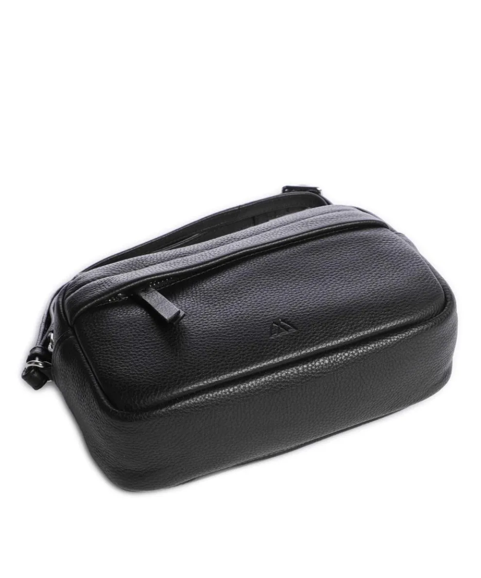 Edit Umhängetasche genarbtes Rindsleder schwarz