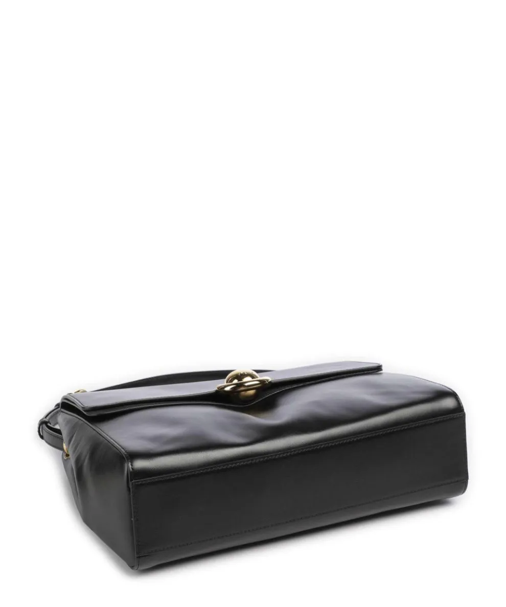 Domus M Schultertasche fein genarbtes Kalbsleder schwarz