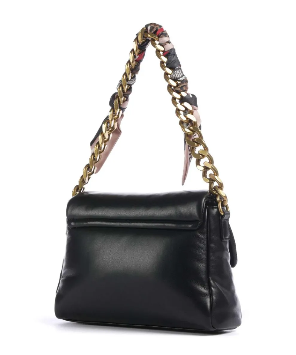 Puffy Foulard Schultertasche Lederimitat schwarz