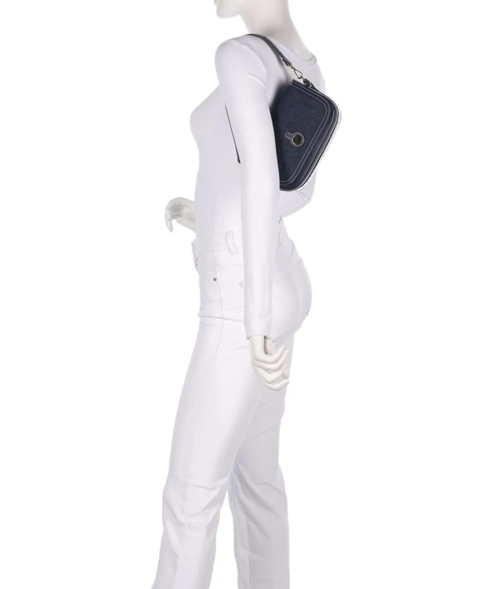 Bathurst Mews Schultertasche Canvas, Rindsleder dunkelblau