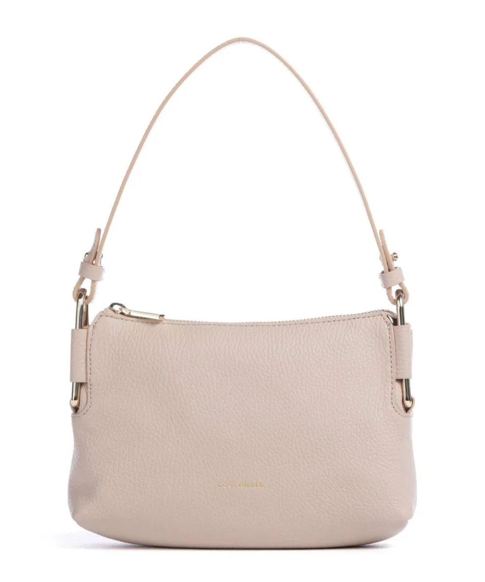 Rebekka Schultertasche genarbtes Rindsleder beige