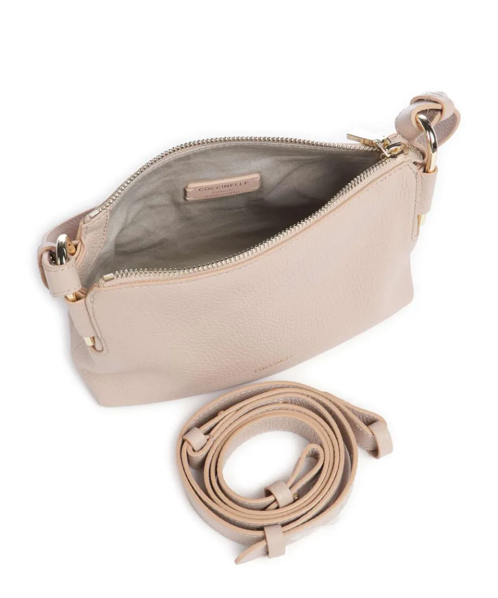 Rebekka Schultertasche genarbtes Rindsleder beige
